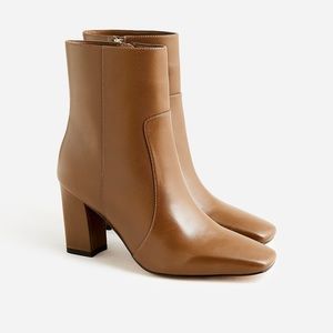 J. Crew Tan Almond-toe ankle boots in leather Size 7 NIB NWT